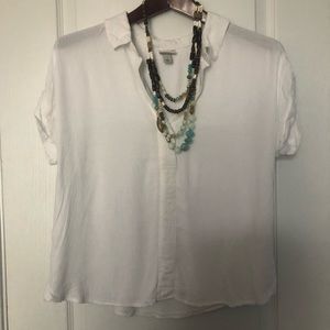 A New Day White Collar Blouse Small